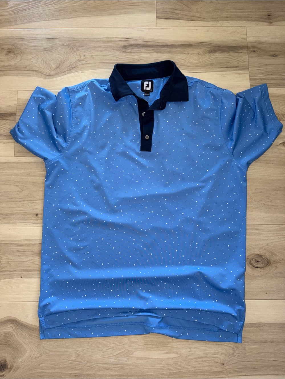 FootJoy Men’s Sky Blue Polo with Navy Collar